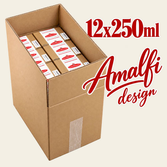 Amalfi Master Box with 12 Single packed boxes of 250ml of our Premium Monocultivar EVOO in Amalfi Ceramic Bottles