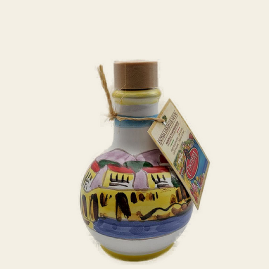 Monocultivar Extra Virgin Olive Oil in a 3.4fl.oz (100ml) Hand Crafted Ceramic Bottle. AMALFI