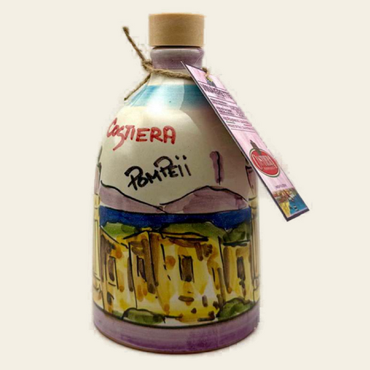 Monocultivar Vinaigrette 8.4fl.oz (250ml) Hand Crafted Ceramic Bottle. Made with Aged IGP Balsamic Vinegar of Modena - POMPEII VINAIGRETTE