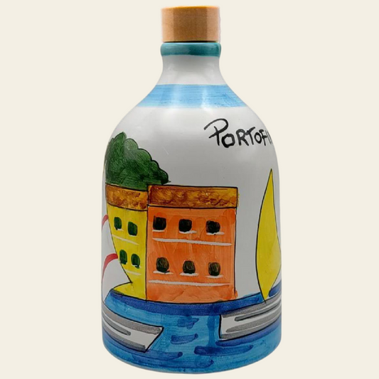 PORTOFINO - Monocultivar Extra Virgin Olive Oil 8.4fl.oz (250ml) in a Hand Crafted Ceramic Bottle