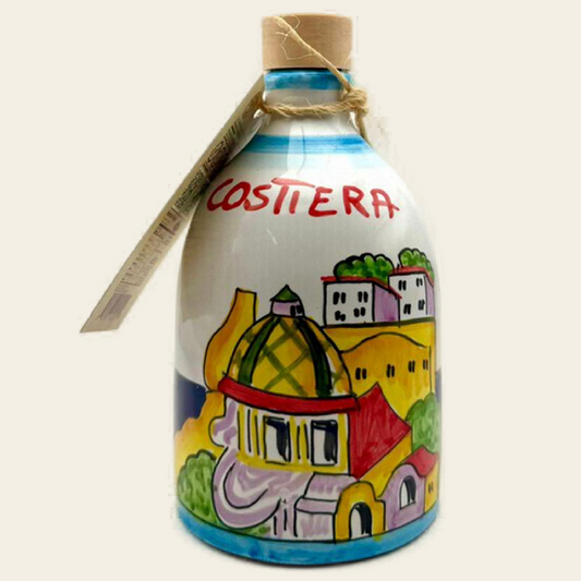 Monocultivar Extra Virgin Olive Oil in a 8.4fl.oz (250ml) Hand Crafted Ceramic Bottle. POSITANO