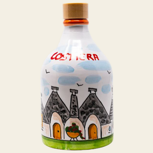 Monocultivar Extra Virgin Olive Oil 8.4fl.oz (250ml) Hand Crafted Ceramic Bottle. PUGLIA