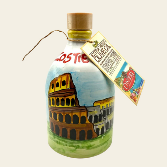 Monocultivar Extra Virgin Olive Oil 8.4fl.oz (250ml) Hand Crafted Ceramic Bottle. ROMA