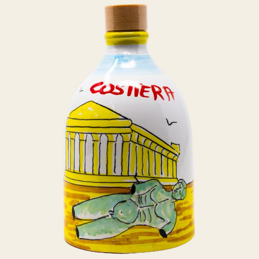 Monocultivar Extra Virgin Olive Oil 8.4fl.oz (250ml) Hand Crafted Ceramic Bottle. SICILIA