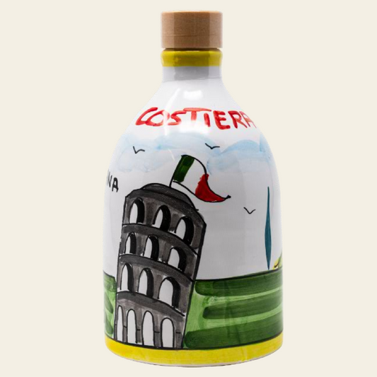 Monocultivar Extra Virgin Olive Oil 8.4fl.oz (250ml) Hand Crafted Ceramic Bottle. TOSCANA