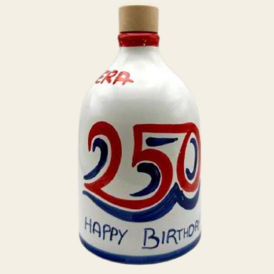 AMERICA250 - Monocultivar Extra Virgin Olive Oil 8.4fl.oz (250ml) in a Hand Crafted Ceramic Bottle