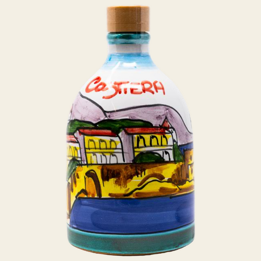 Monocultivar Extra Virgin Olive Oil 8.4fl.oz (250ml) Hand Crafted Ceramic Bottle. AMALFI