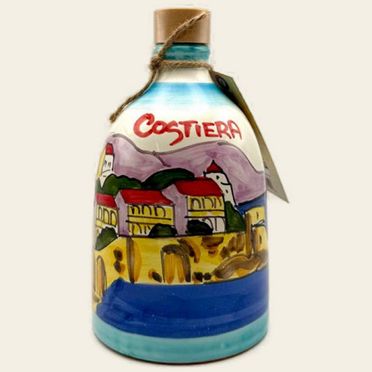Monocultivar Extra Virgin Olive Oil 8.4fl.oz (250ml) Hand Crafted Ceramic Bottle. AMALFI