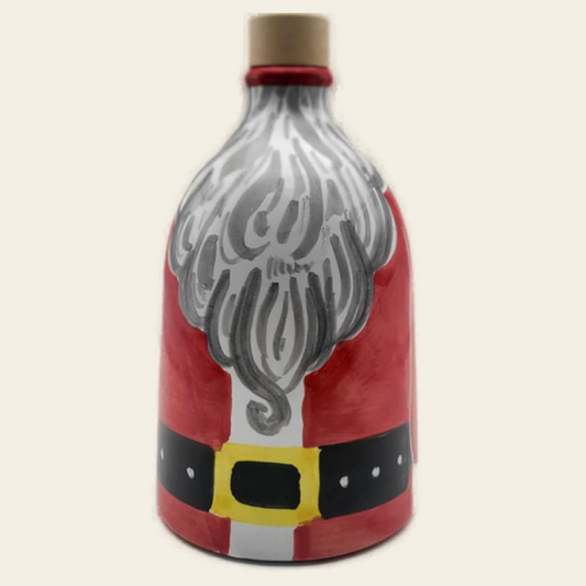 CHRISTMAS Limited Edition bottle filled with Monocultivar Extra Virgin Olive Oil. 8.4fl.oz (250ml) Hand Crafted Ceramic Bottle. CHRISTMAS SANTA