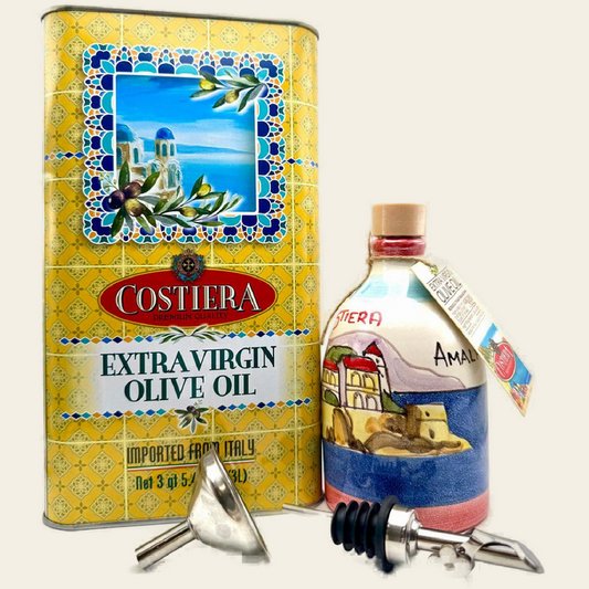 Amalfi Grande Combo - 3LT Tin & Amalfi ceramic bottle + Spout & FREE Funnel