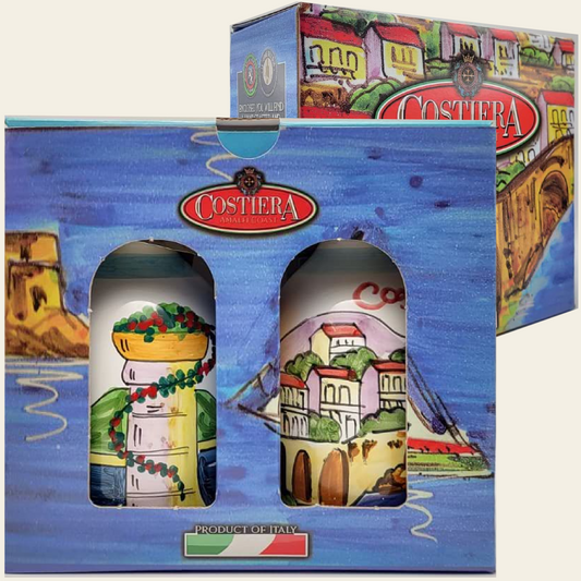 Gift Box with 2 Ceramic Bottles of your Choice, filled with our Extra Virgin Olive Oil (250ml or 100ml)