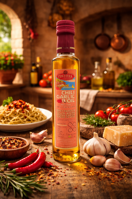 Monocultivar Chili-Garlic Oil 8.4fl.oz (250ml) - Glass Bottle