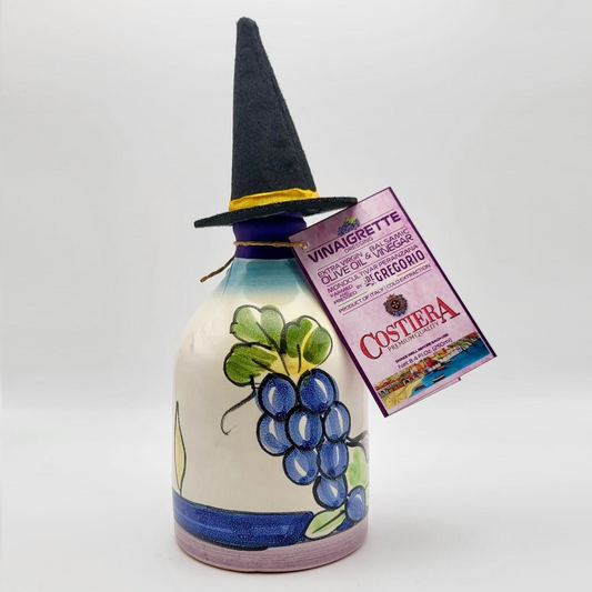 Premium Vinaigrette 8.4fl.oz (250ml) Hand Crafted Ceramic Bottle. Made with our Premium EVOO and Aged IGP Balsamic Vinegar of Modena